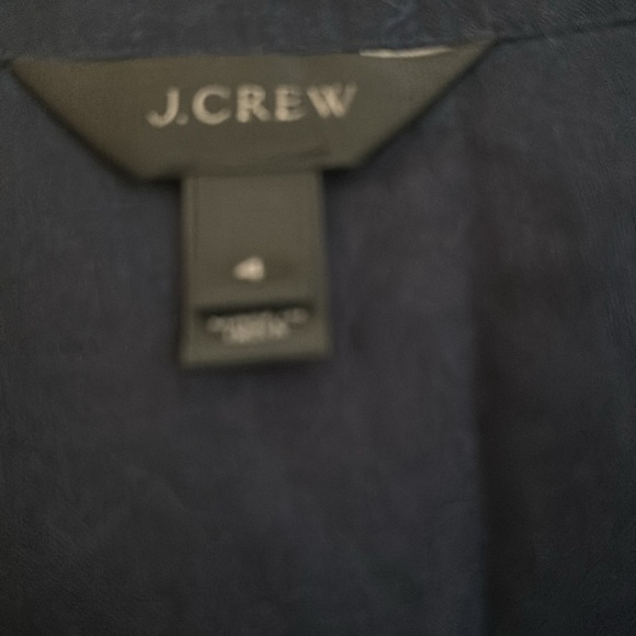 J. Crew Navy & Green Blouse with Tassles - Picture 3 of 5